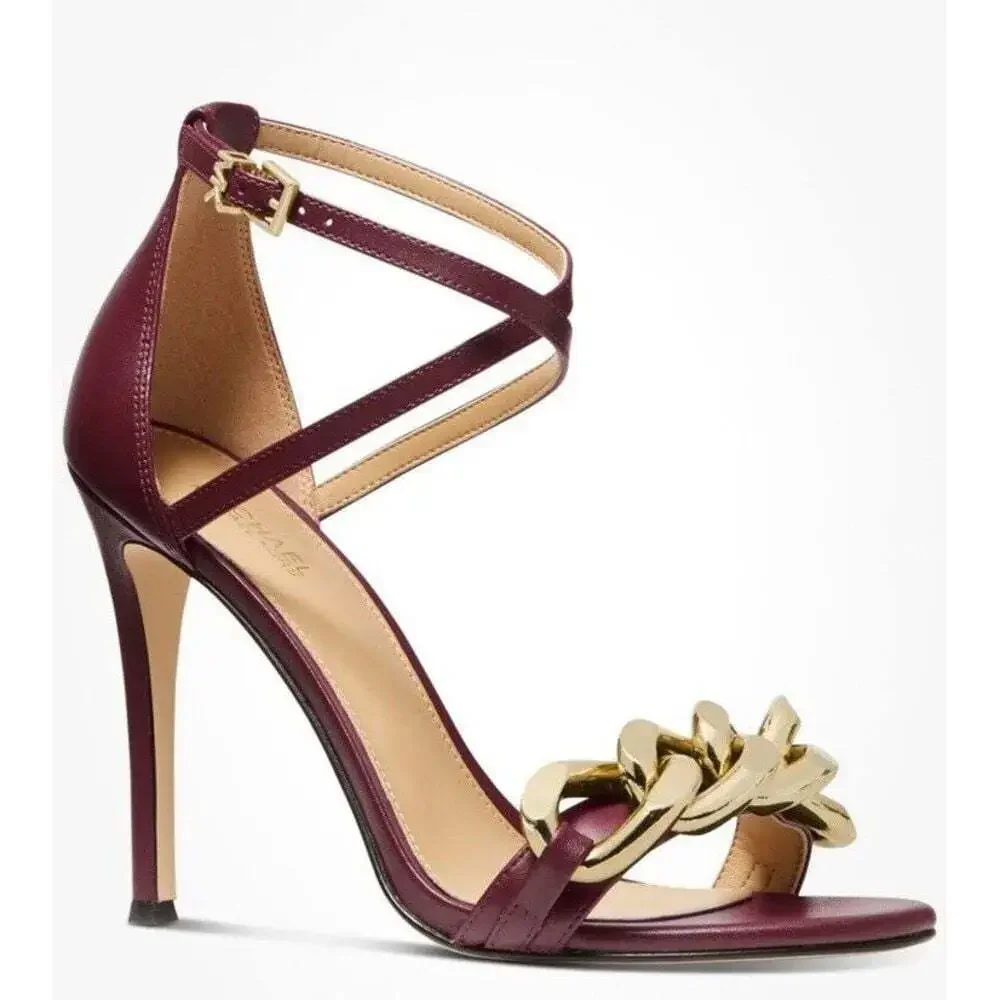 Michael Kors Womens Stiletto Sandal Cherry Red Size 8.5 New with Box